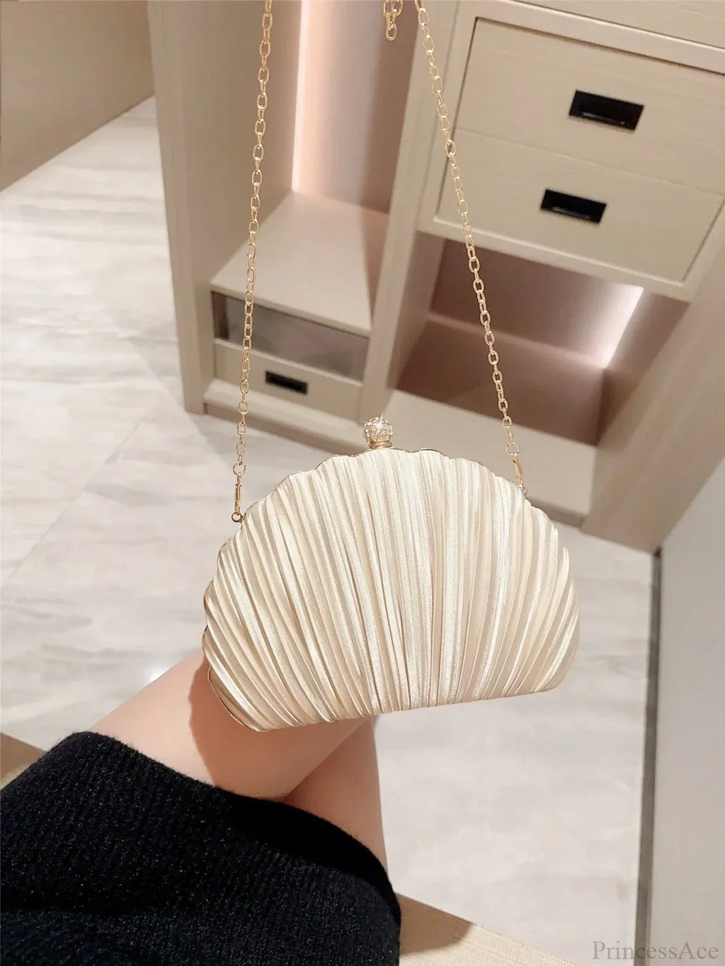 New Shell Evening Bag Diamond Design Clutch Bag