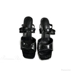 New Shiny Leather 10CM Thin High Heels Sandals Peep ToeBuckle Strap Party Stripper High Heel