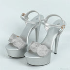 NewFashion Buckle-Strap Red High-Heels Platform Sandals Wedding Prom Open-Toe Stiletto Women High Heel