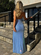 Nightclub Split Sequin Vacation Dress
