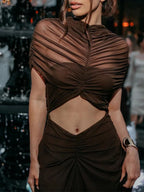 Nina Cutout Short Sleeve Maxi Dress