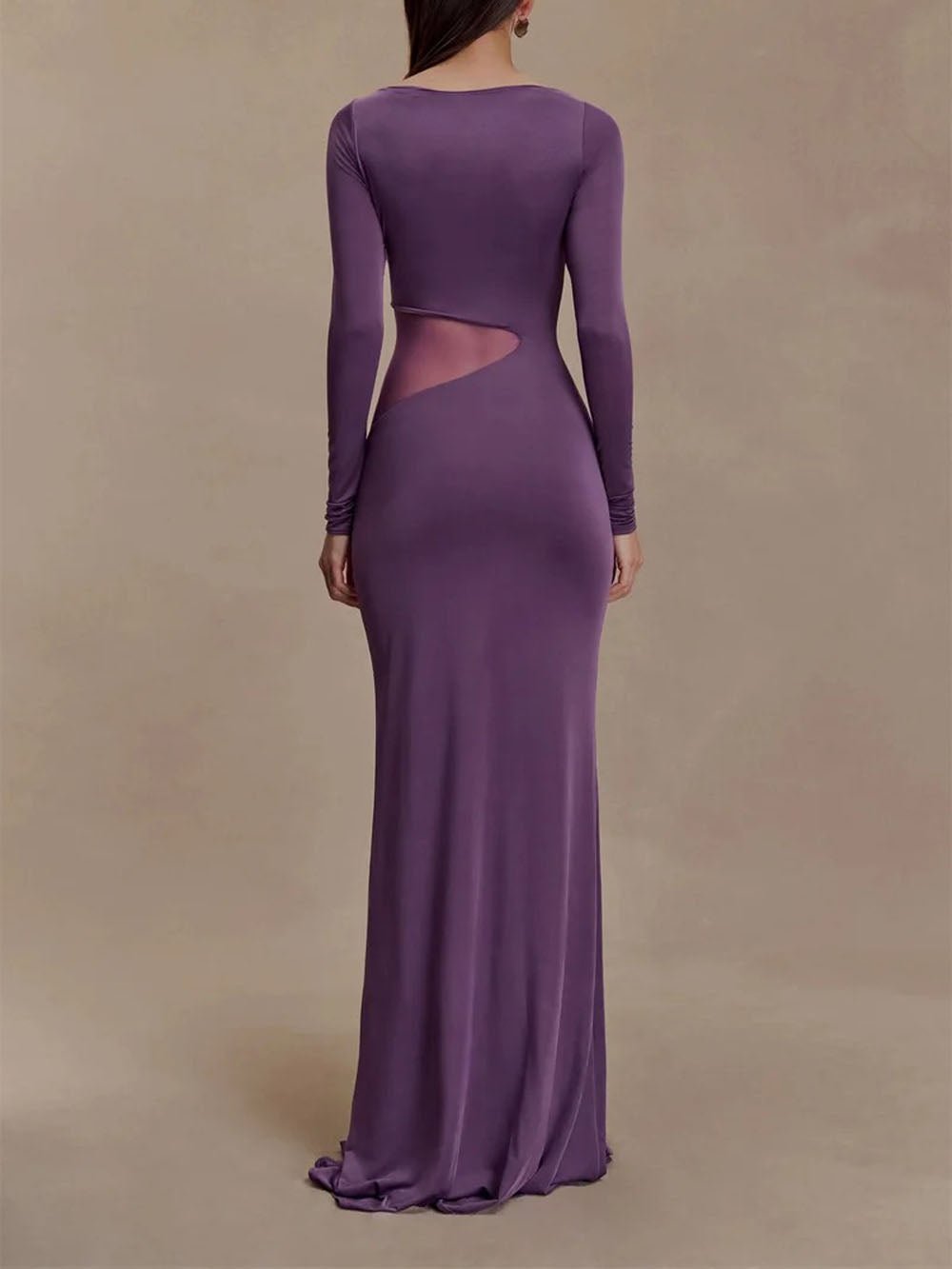Noemi Mesh Cutout Split Maxi Dress