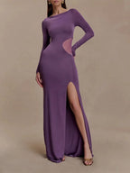 Noemi Mesh Cutout Split Maxi Dress