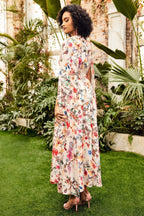 Gloria Statement Round Neck Cape Sleeve Maxi Dress Boutique Collection