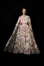 Gloria Statement Round Neck Cape Sleeve Maxi Dress Boutique Collection