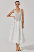 Teodora Minimalist Sleeveless Midi Dress in Contrast Color Chic Silhouette Collection