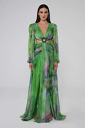 Josefina Elevated V Neck Maxi Dress with Double Slits Evening Wear Edit