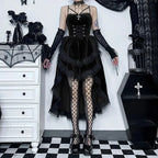 Obscure Attractive Cinch Waist Pull Midi Dress