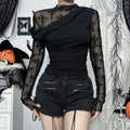 Obscure Gothic Net Patchwork Blouse