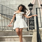 Off-Shoulder A-Line Floral Dress