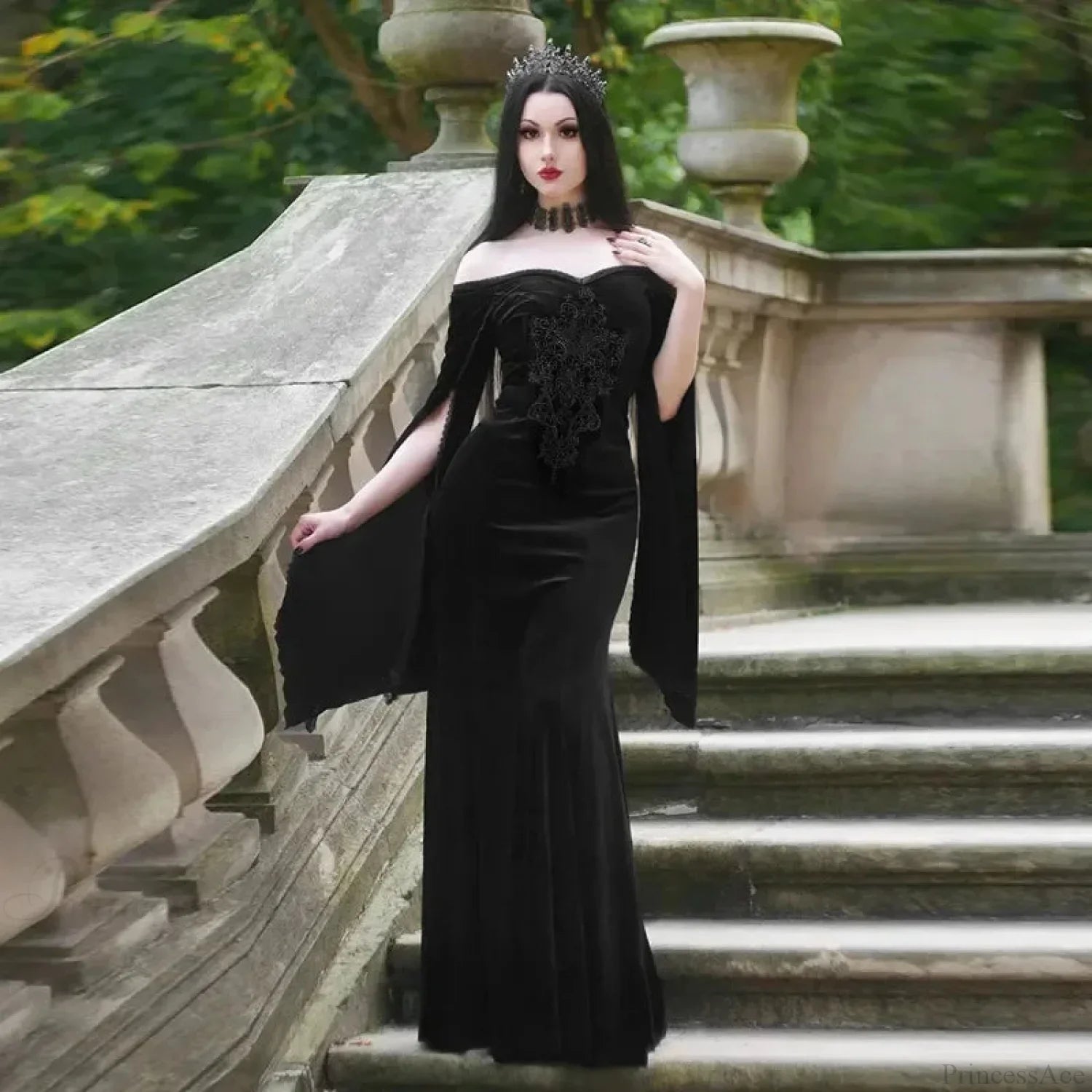 Off Shoulder Flare Sleeve Maxi Dress
