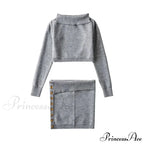 Off-Shoulder Knitted High-Waist Suit
