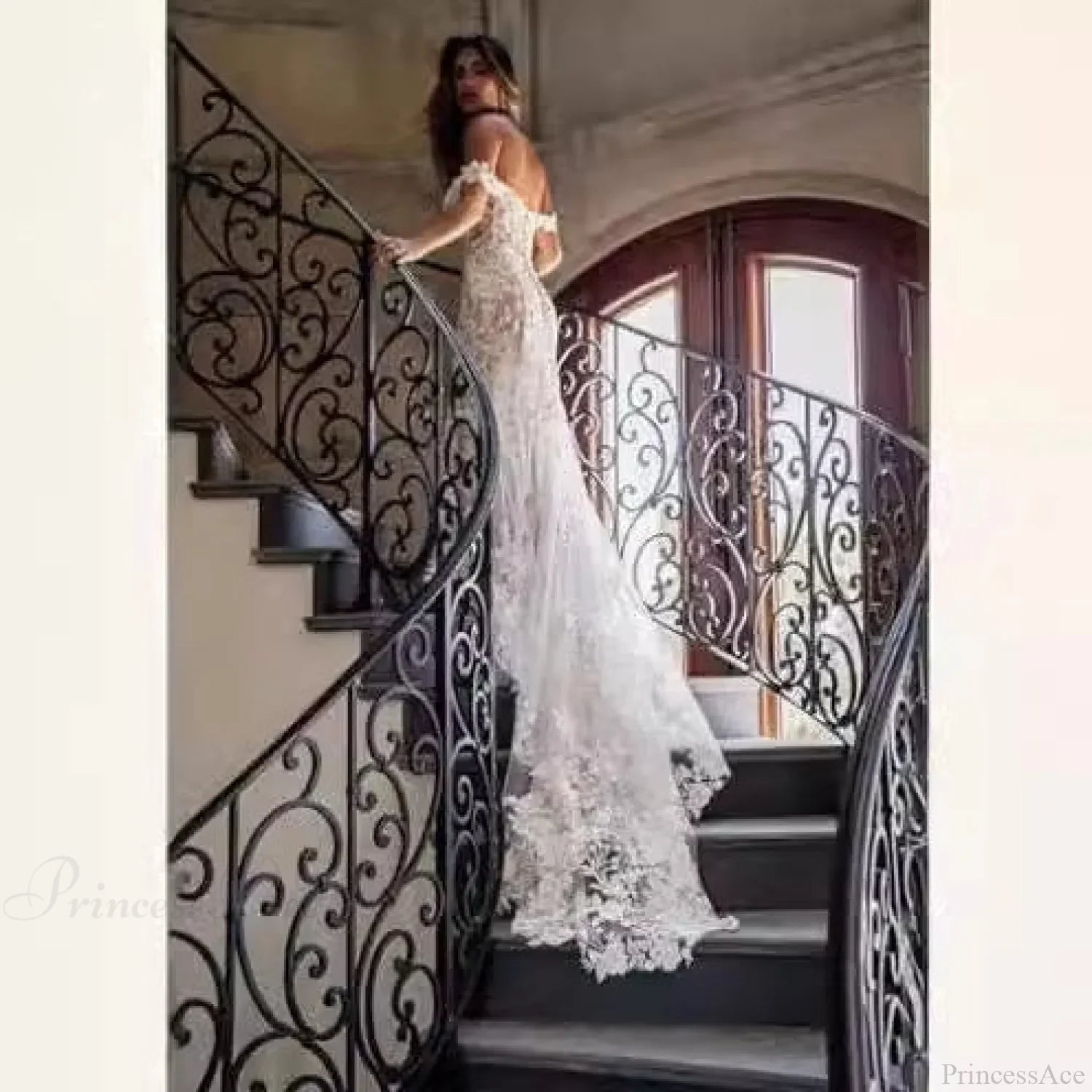 Off-Shoulder Lace Mermaid Bridal Wedding Dress
