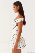 White Off Shoulder Peplum Mini Dress