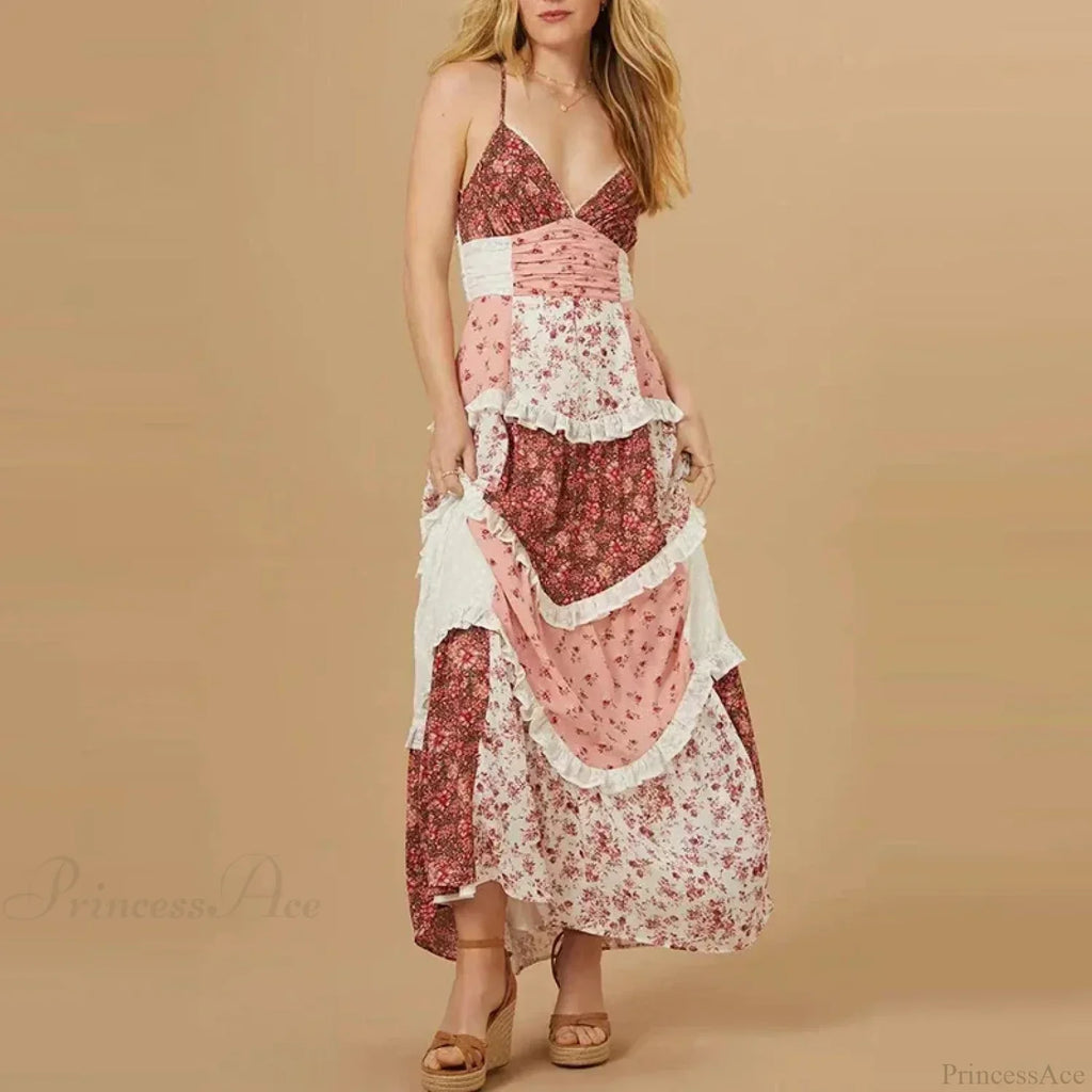 Off-Shoulder Pleated Floral Dress