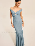 Off Shoulder Ruffle Detail Dress