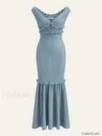 Off Shoulder Ruffle Detail Dress
