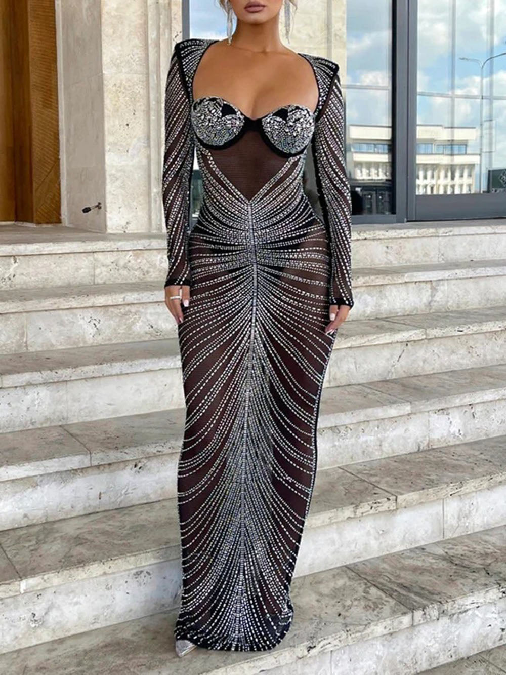 Olive Bodycon Maxi Dress