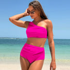 One Shoulder Quick Dry Two Piece Set