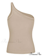 One-Shoulder Ribbed Tank