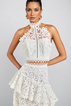 Wiskf Lace Sleeveless Top Midi Dress Set