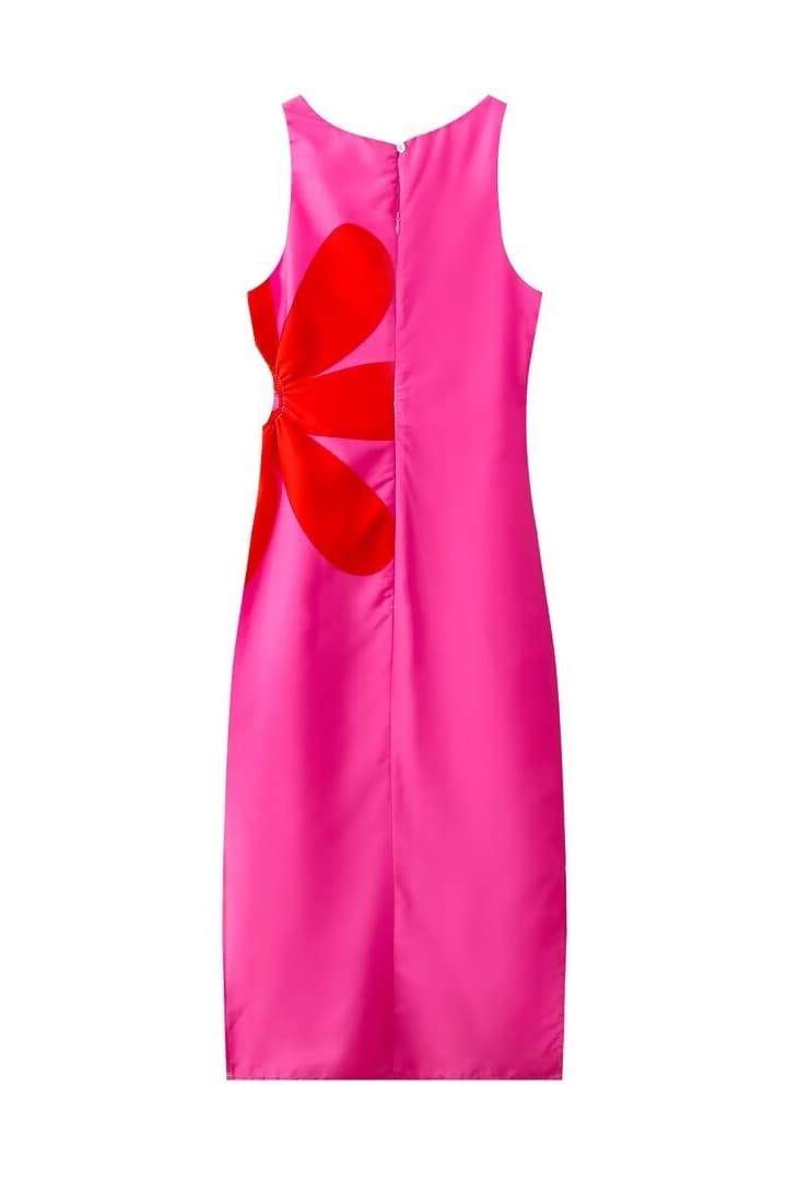 Vania Elevated Floral Cut Out Midi Dress Chic Silhouette Collection