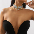 Opulent Crystal Bird Layered Tennis Choker Necklace