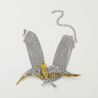 Opulent Crystal Bird Layered Tennis Choker Necklace