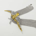 Opulent Crystal Bird Layered Tennis Choker Necklace
