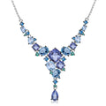 Swiss Blue Topaz Mystic Quartz Pendant Necklace