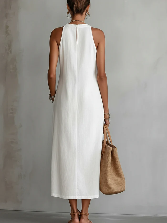 Cassandra | Linen Midi Dress