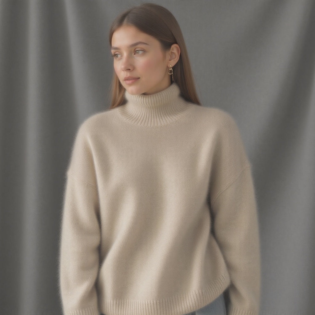 | Women's Winter Oversized Turtleneck Knit Sweater