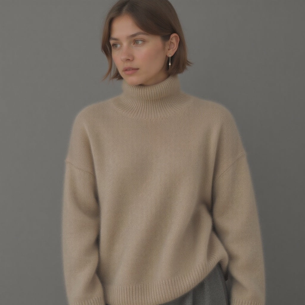 | Women's Winter Oversized Turtleneck Knit Sweater
