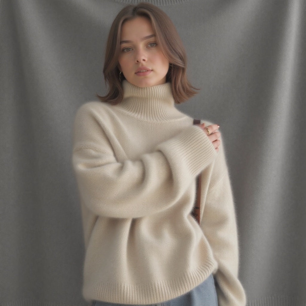 | Women's Winter Oversized Turtleneck Knit Sweater