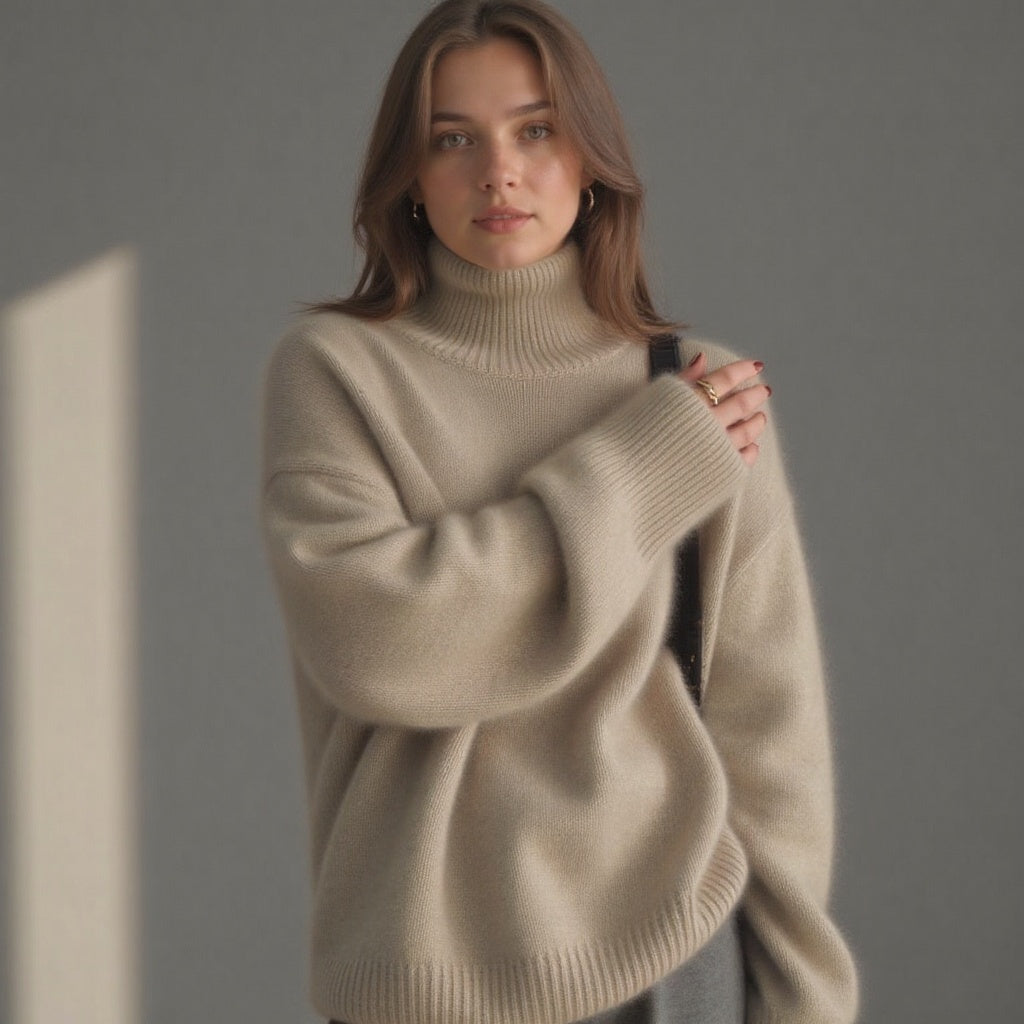 | Women's Winter Oversized Turtleneck Knit Sweater