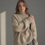 | Women's Winter Oversized Turtleneck Knit Sweater