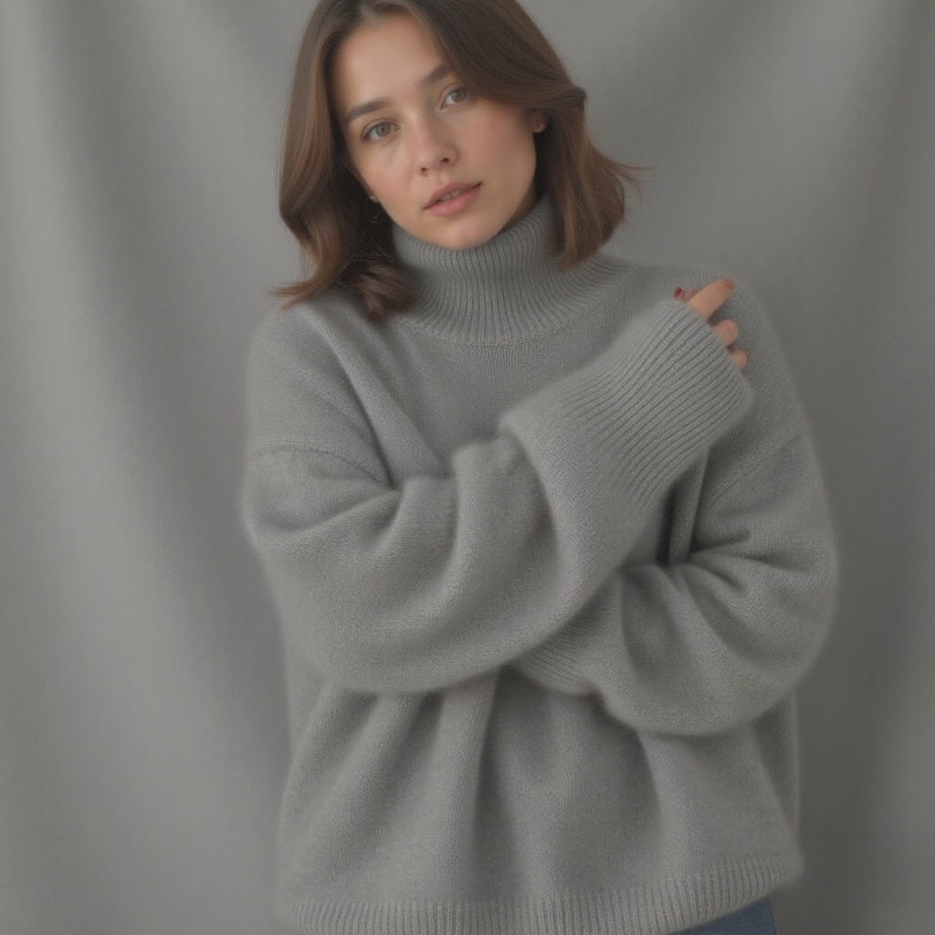 | Women's Winter Oversized Turtleneck Knit Sweater