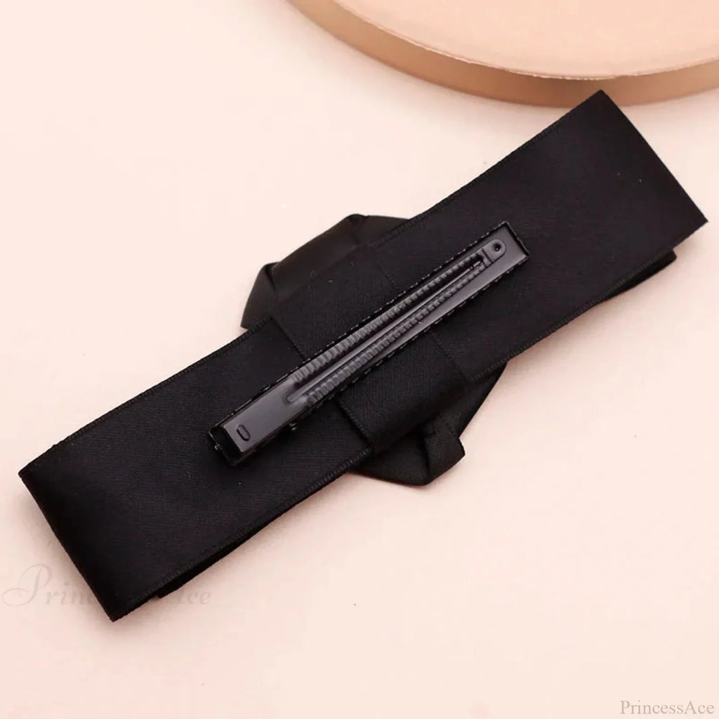 Oversized Bow Knot Fabric Rose Top Clip Hair Accessory for Christmas