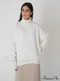 Oversized Casual Turtleneck Solid Color Pollover Sweater