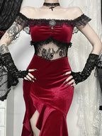 Palatial Fashion Lace Empty Out Full-Length Dress
