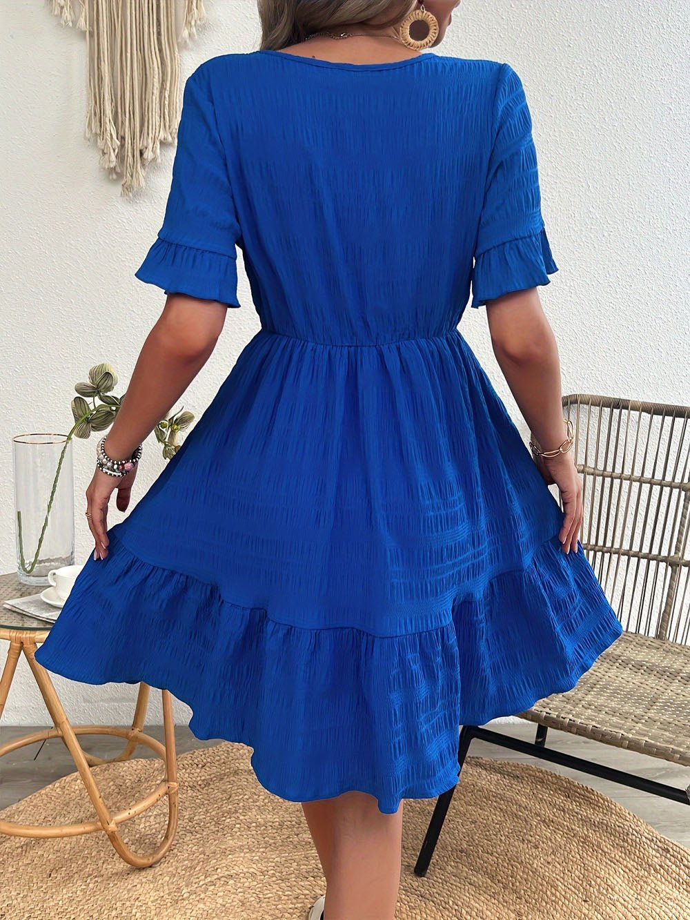 Parker Ruffle Hem Tiered Mini Dress