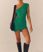 Patchwork Long Sleeve Mini Dress
