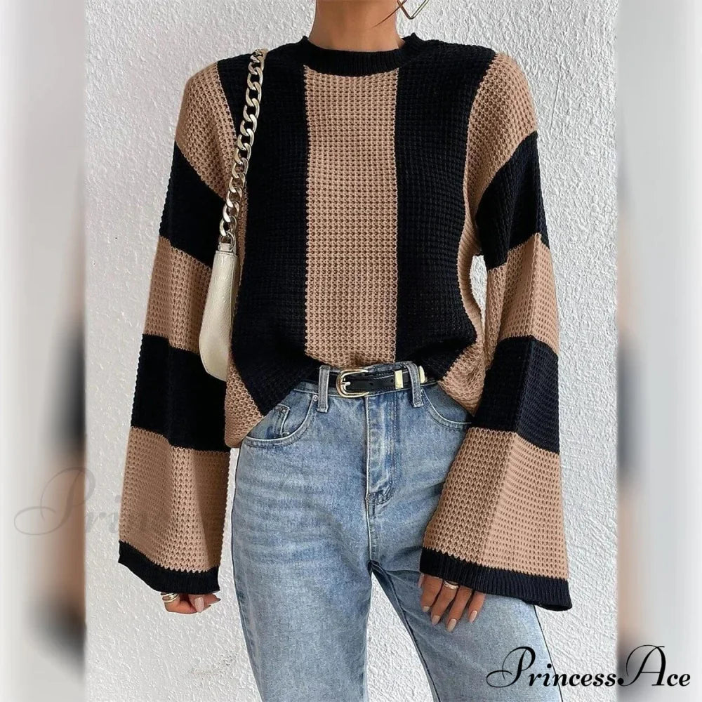 Patchwork Striped Women's Sweater