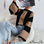 Patchwork Striped Women's Sweater