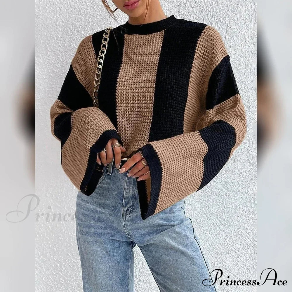 Patchwork Striped Women's Sweater