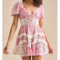 Patchwork Tiered Floral Dress