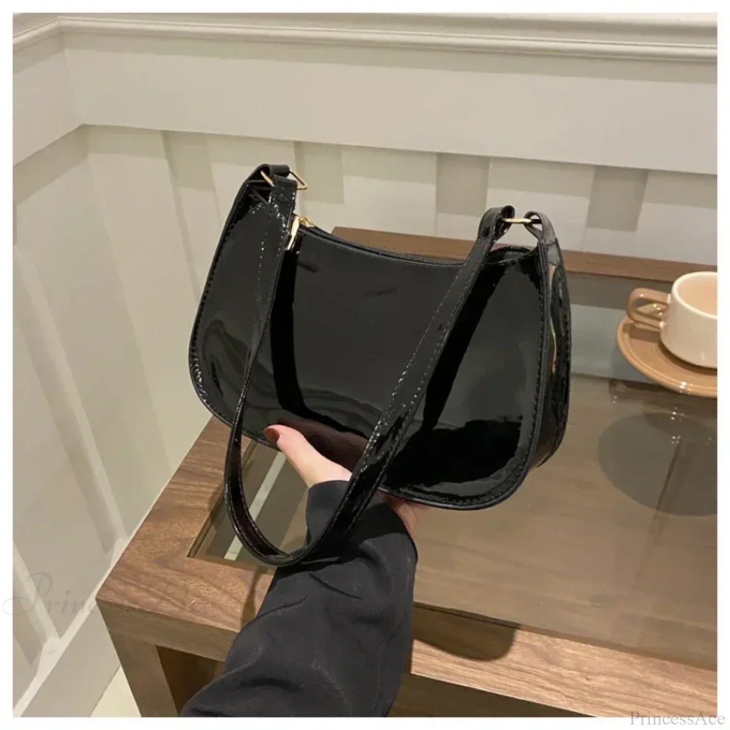 Patent Leather Designer Shoulder Handbag
