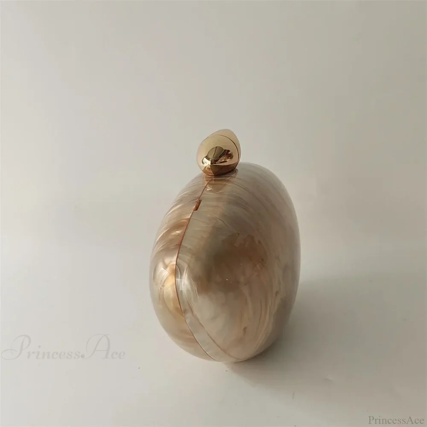 Pearl Brown Marble Acrylic Box Evening Clutch Bag