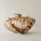 Pearl Brown Marble Acrylic Box Evening Clutch Bag