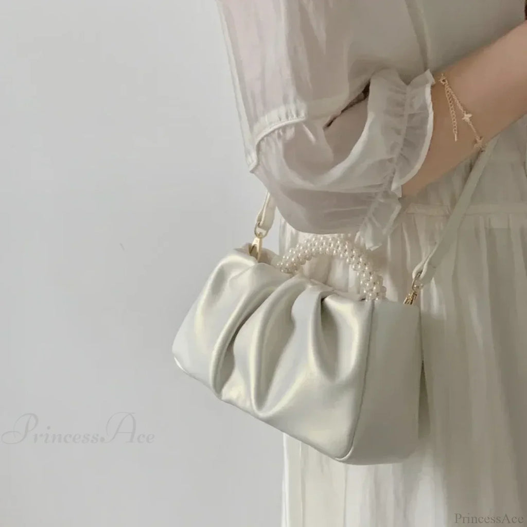 Pearl Handle Dinner Clutch Handbag